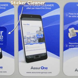 Sticky sticker screen Cleaner patch microfibre cartonette 4 couleurs