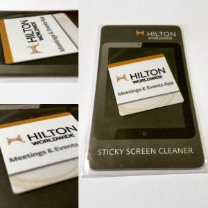 Sticky screen Cleaner - patch microfibre personnalisé Hilton Worlwide